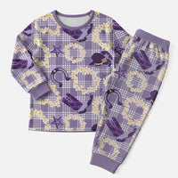 Aloha Hawaii Paniolo Lavender Palaka Christmas Pajama Set Coastal Rodeo - Polynesian Pride