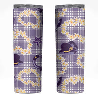 Aloha Hawaii Paniolo Lavender Palaka Skinny Tumbler Coastal Rodeo - Polynesian Pride