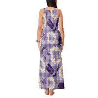 Aloha Hawaii Paniolo Lavender Palaka Tank Maxi Dress Coastal Rodeo - Polynesian Pride