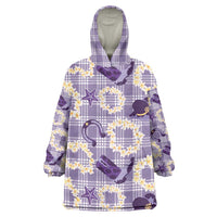 Aloha Hawaii Paniolo Lavender Palaka Wearable Blanket Hoodie Coastal Rodeo - Polynesian Pride