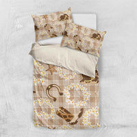 Aloha Hawaii Paniolo Khaki Palaka Bedding Set Coastal Rodeo - Polynesian Pride