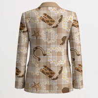 Aloha Hawaii Paniolo Khaki Palaka Blazer Coastal Rodeo - Polynesian Pride