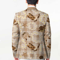 Aloha Hawaii Paniolo Khaki Palaka Blazer Coastal Rodeo - Polynesian Pride