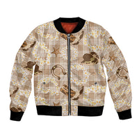Aloha Hawaii Paniolo Khaki Palaka Bomber Jacket Coastal Rodeo - Polynesian Pride