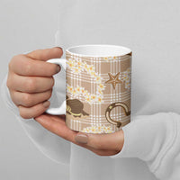 Aloha Hawaii Paniolo Khaki Palaka Ceramic Mug Coastal Rodeo - Polynesian Pride