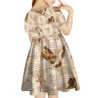 Aloha Hawaii Paniolo Khaki Palaka Kid Short Sleeve Dress Coastal Rodeo - Polynesian Pride