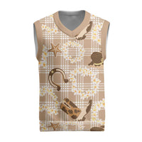 Aloha Hawaii Paniolo Khaki Palaka Christmas Knitted V-Neck Vest Coastal Rodeo - Polynesian Pride