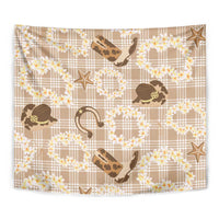 Aloha Hawaii Paniolo Khaki Palaka Tapestry Coastal Rodeo - Polynesian Pride