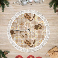 Aloha Hawaii Paniolo Khaki Palaka Tree Skirt Coastal Rodeo - Polynesian Pride