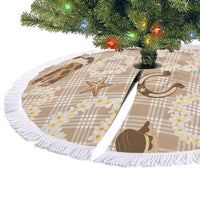 Aloha Hawaii Paniolo Khaki Palaka Tree Skirt Coastal Rodeo - Polynesian Pride