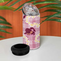 Aloha Hawaii Paniolo Lokelani Rose Palaka 4 in 1 Can Cooler Tumbler Coastal Rodeo - Polynesian Pride