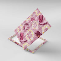 Aloha Hawaii Paniolo Lokelani Rose Palaka Canvas Wall Art Coastal Rodeo - Polynesian Pride