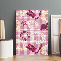 Aloha Hawaii Paniolo Lokelani Rose Palaka Canvas Wall Art Coastal Rodeo - Polynesian Pride