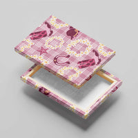 Aloha Hawaii Paniolo Lokelani Rose Palaka Canvas Wall Art Coastal Rodeo - Polynesian Pride