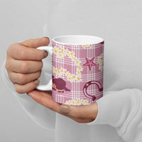 Aloha Hawaii Paniolo Lokelani Rose Palaka Ceramic Mug Coastal Rodeo - Polynesian Pride