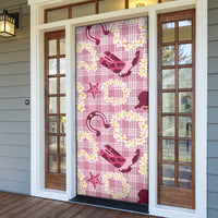 Aloha Hawaii Paniolo Lokelani Rose Palaka Door Cover Coastal Rodeo - Polynesian Pride