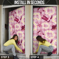 Aloha Hawaii Paniolo Lokelani Rose Palaka Door Cover Coastal Rodeo - Polynesian Pride