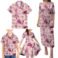 Aloha Hawaii Paniolo Lokelani Rose Palaka Family Matching Puletasi and Hawaiian Shirt Coastal Rodeo - Polynesian Pride