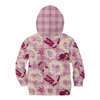 Aloha Hawaii Paniolo Lokelani Rose Palaka Kid Hoodie Coastal Rodeo LT7 - Polynesian Pride