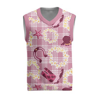 Aloha Hawaii Paniolo Lokelani Rose Palaka Christmas Knitted V-Neck Vest Coastal Rodeo - Polynesian Pride
