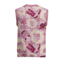 Aloha Hawaii Paniolo Lokelani Rose Palaka Christmas Knitted V-Neck Vest Coastal Rodeo - Polynesian Pride