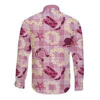 Aloha Hawaii Paniolo Lokelani Rose Palaka Long Sleeve Button Shirt Coastal Rodeo - Polynesian Pride