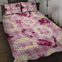 Aloha Hawaii Paniolo Lokelani Rose Palaka Quilt Bed Set Coastal Rodeo - Polynesian Pride