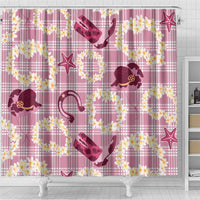 Aloha Hawaii Paniolo Lokelani Rose Palaka Shower Curtain Coastal Rodeo - Polynesian Pride