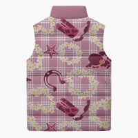 Aloha Hawaii Paniolo Lokelani Rose Palaka Sleeveless Puffer Jacket Coastal Rodeo - Polynesian Pride