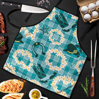 Aloha Hawaii Paniolo Teal Palaka Apron Coastal Rodeo - Polynesian Pride