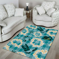 Aloha Hawaii Paniolo Teal Palaka Area Rug Coastal Rodeo - Polynesian Pride