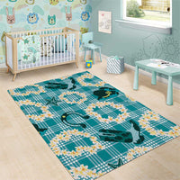 Aloha Hawaii Paniolo Teal Palaka Area Rug Coastal Rodeo - Polynesian Pride