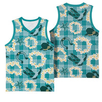 Aloha Hawaii Paniolo Teal Palaka Basketball Jersey Coastal Rodeo - Polynesian Pride