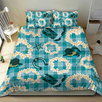 Aloha Hawaii Paniolo Teal Palaka Bedding Set Coastal Rodeo - Polynesian Pride