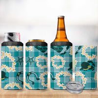 Aloha Hawaii Paniolo Teal Palaka 4 in 1 Can Cooler Tumbler Coastal Rodeo - Polynesian Pride