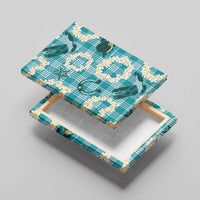 Aloha Hawaii Paniolo Teal Palaka Canvas Wall Art Coastal Rodeo - Polynesian Pride