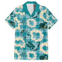 Aloha Hawaii Paniolo Teal Palaka Family Matching Tank Maxi Dress and Hawaiian Shirt Coastal Rodeo - Polynesian Pride