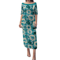 Aloha Hawaii Paniolo Teal Palaka Puletasi Coastal Rodeo - Polynesian Pride