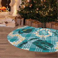 Aloha Hawaii Paniolo Teal Palaka Tree Skirt Coastal Rodeo - Polynesian Pride