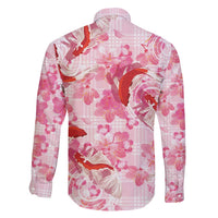 Pink Palaka Hawaii Aloha Family Matching Mermaid Dress and Hawaiian Shirt Koi Pond Mix Sakura - Polynesian Pride