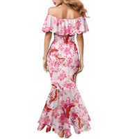 Pink Palaka Hawaii Aloha Family Matching Mermaid Dress and Hawaiian Shirt Koi Pond Mix Sakura - Polynesian Pride