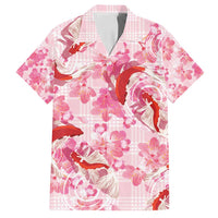 Pink Palaka Hawaii Aloha Family Matching Puletasi and Hawaiian Shirt Koi Pond Mix Sakura - Polynesian Pride