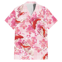 Pink Palaka Hawaii Aloha Family Matching Summer Maxi Dress and Hawaiian Shirt Koi Pond Mix Sakura - Polynesian Pride
