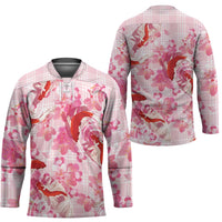 Pink Palaka Hawaii Aloha Hockey Jersey Koi Pond Mix Sakura LT7 - Polynesian Pride