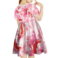 Pink Palaka Hawaii Aloha Kid Short Sleeve Dress Koi Pond Mix Sakura - Polynesian Pride