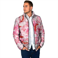 Pink Palaka Hawaii Aloha Padded Jacket Koi Pond Mix Sakura - Polynesian Pride