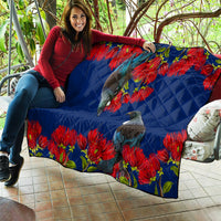 New Zealand Pohutukawa with Tui Birds Quilt Version 2 LT7 - Polynesian Pride