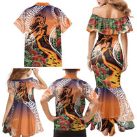 Hawaii Women's Day Tribal Family Matching Mermaid Dress and Hawaiian Shirt Pele Honua Mea