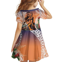 Hawaii Women's Day Tribal Family Matching Off Shoulder Maxi Dress and Hawaiian Shirt Pele Honua Mea