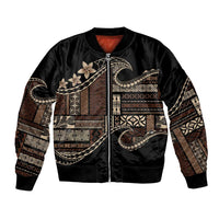 Samoa Siapo Mamanu Bomber Jacket Waves Motifs